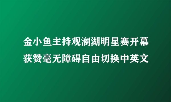 金小鱼主持观澜湖明星赛开幕获赞毫无障碍自由切换中英文