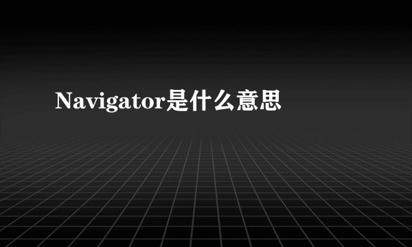 Navigator是什么意思