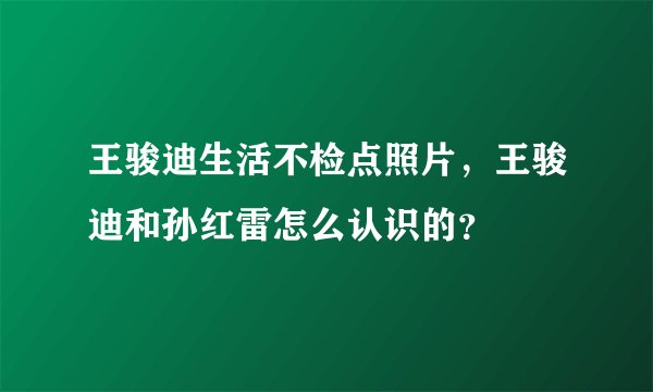 王骏迪生活不检点照片，王骏迪和孙红雷怎么认识的？