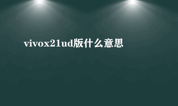 vivox21ud版什么意思