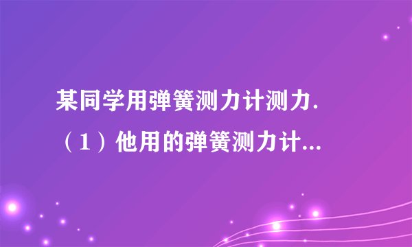 某同学用弹簧测力计测力．  （1）他用的弹簧测力计如图所示，这弹簧测力计量程是________，按图上指针所示，这时弹簧测力计受到拉力F=________N．  （2）他在使用弹簧测力计测力时应注意：（只要求写出两点）  ①________；  ②________．