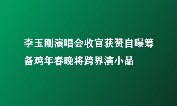 李玉刚演唱会收官获赞自曝筹备鸡年春晚将跨界演小品