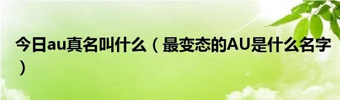 今日au真名叫什么（最变态的AU是什么名字）