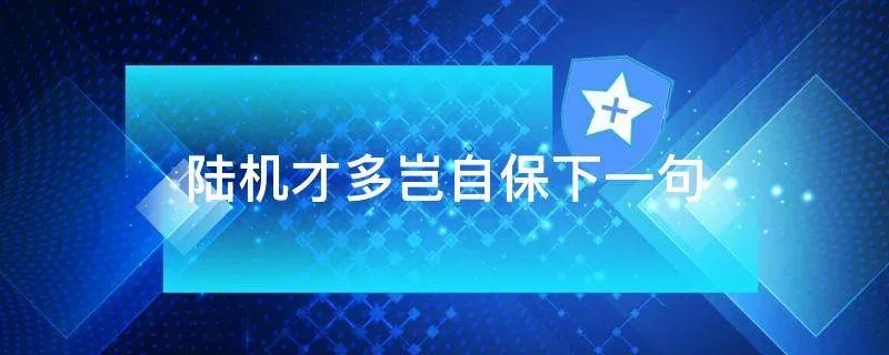 陆机才多岂自保下一句