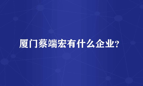 厦门蔡端宏有什么企业？