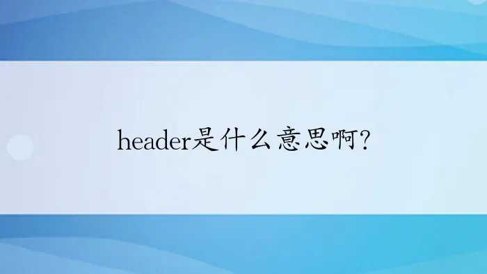 header是什么意思啊？