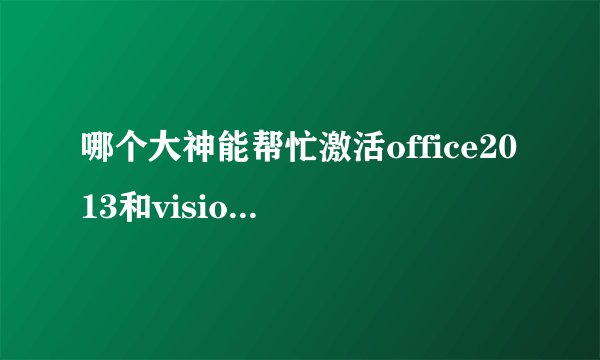 哪个大神能帮忙激活office2013和visio啊？？我没找到有效的visio的密钥呢
