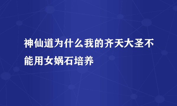 神仙道为什么我的齐天大圣不能用女娲石培养