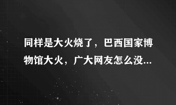 同样是大火烧了，巴西国家博物馆大火，广大网友怎么没这个反应？