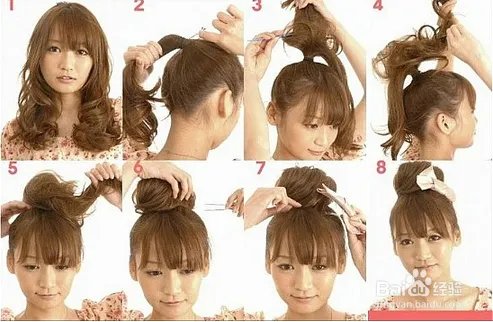 简单时尚的各种盘头发包包头扎法