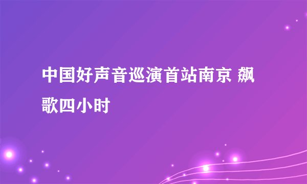 中国好声音巡演首站南京 飙歌四小时