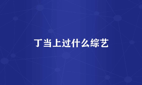 丁当上过什么综艺