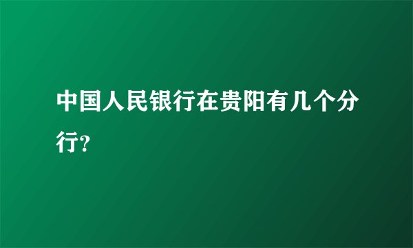 中国人民银行在贵阳有几个分行？