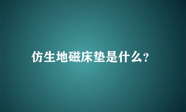 仿生地磁床垫是什么？