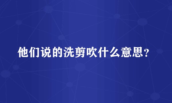 他们说的洗剪吹什么意思？
