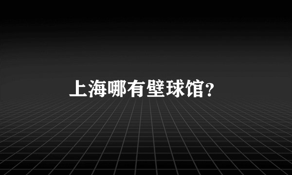 上海哪有壁球馆？