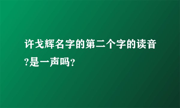 许戈辉名字的第二个字的读音?是一声吗？