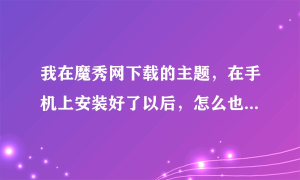 我在魔秀网下载的主题，在手机上安装好了以后，怎么也找不到在哪里设置？你是怎么解决的