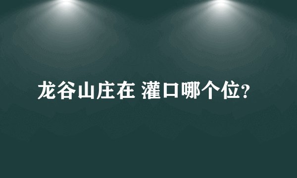 龙谷山庄在 灌口哪个位？