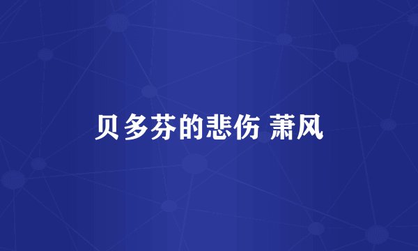 贝多芬的悲伤 萧风