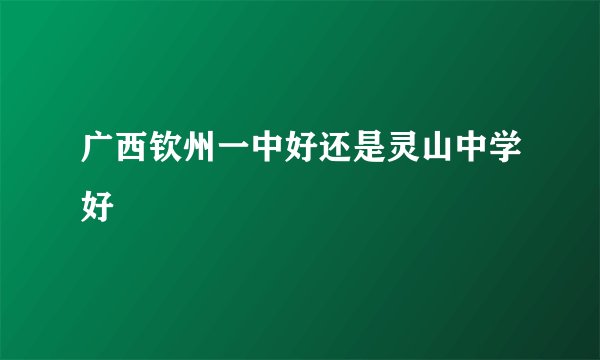 广西钦州一中好还是灵山中学好