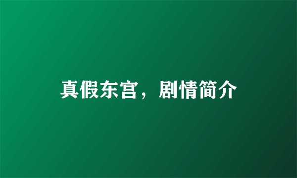 真假东宫，剧情简介
