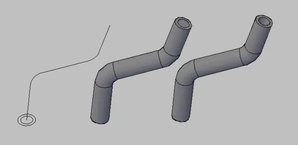 CAD三维画弯曲的水管，怎么画？？请给我详细步骤，，或视频教学