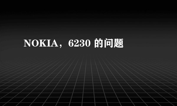 NOKIA，6230 的问题
