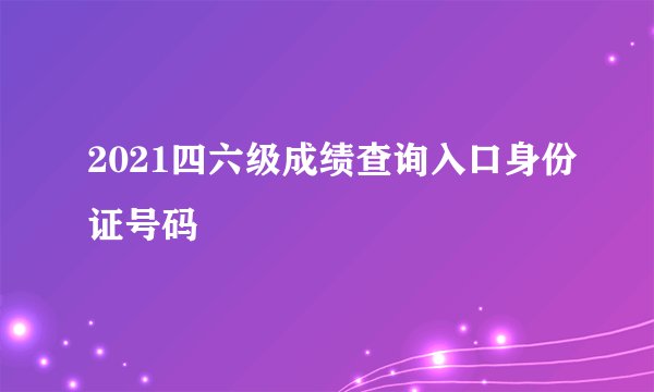 2021四六级成绩查询入口身份证号码