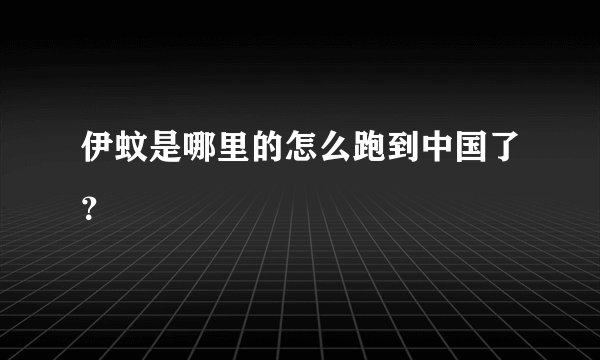 伊蚊是哪里的怎么跑到中国了？