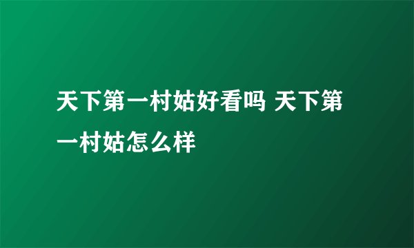 天下第一村姑好看吗 天下第一村姑怎么样