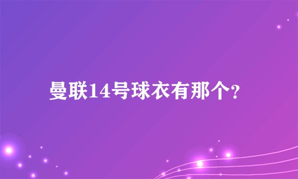 曼联14号球衣有那个？