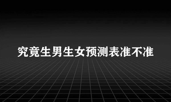 究竟生男生女预测表准不准