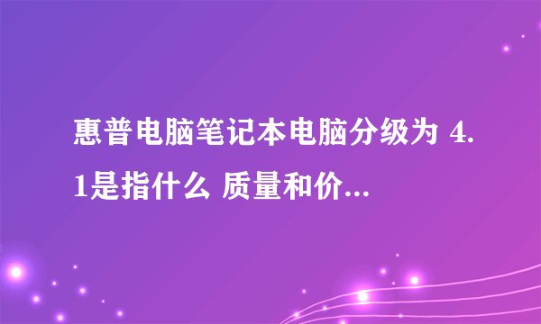 惠普电脑笔记本电脑分级为 4.1是指什么 质量和价格是多少如何？
