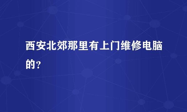 西安北郊那里有上门维修电脑的？