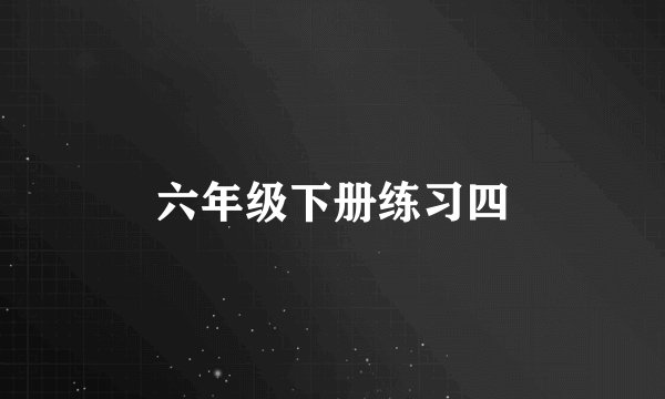 六年级下册练习四