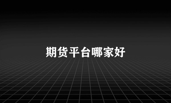 期货平台哪家好