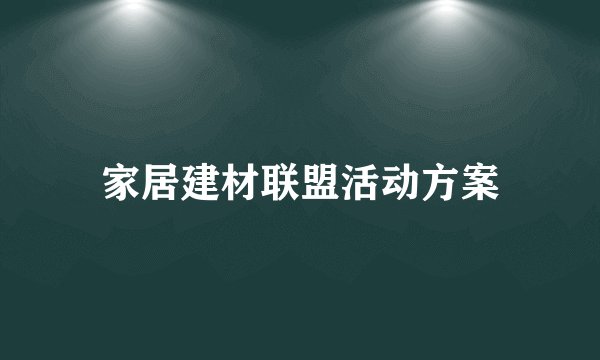 家居建材联盟活动方案