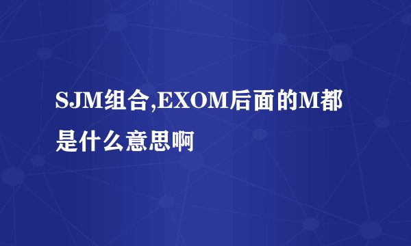 SJM组合,EXOM后面的M都是什么意思啊
