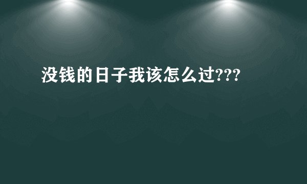 没钱的日子我该怎么过???