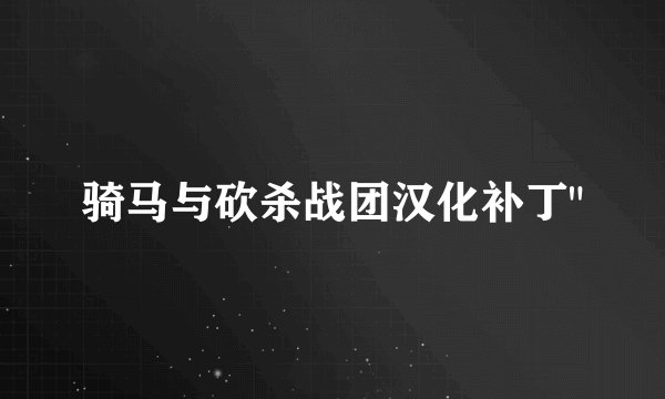 骑马与砍杀战团汉化补丁