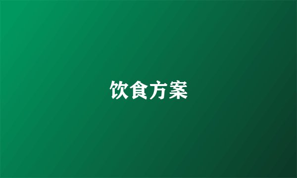 饮食方案
