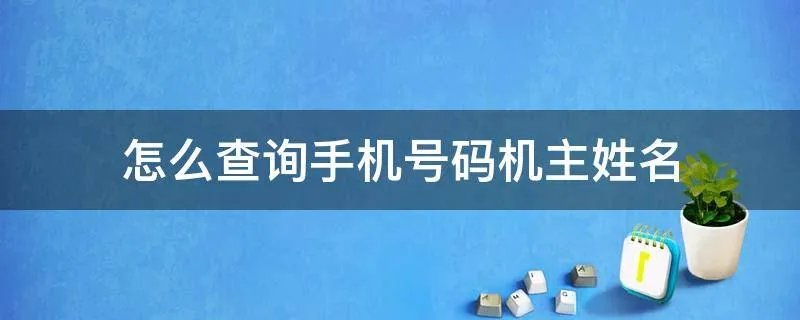 怎么查询手机号码机主姓名
