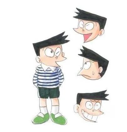 求一张哆啦A梦里面邪恶的小夫的图片