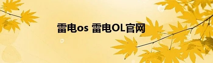 雷电os 雷电OL官网