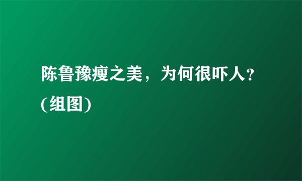 陈鲁豫瘦之美，为何很吓人？(组图)