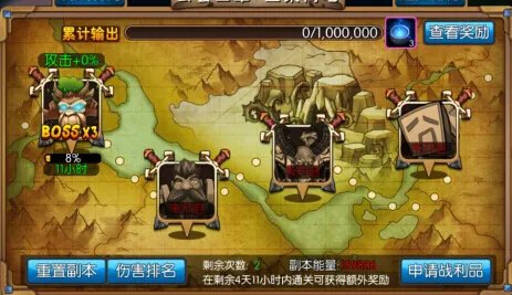 我叫MT2公会副本各关卡能量消耗表