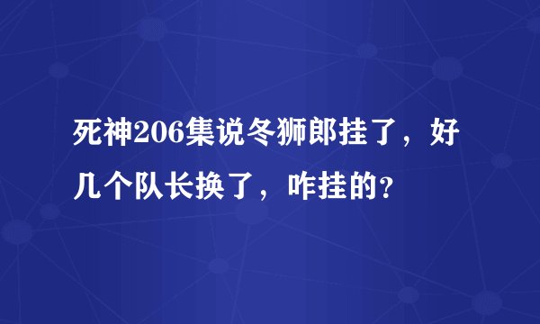 死神206集说冬狮郎挂了，好几个队长换了，咋挂的？