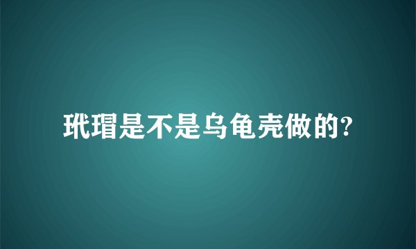 玳瑁是不是乌龟壳做的?