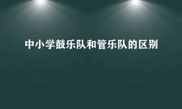 中小学鼓乐队和管乐队的区别